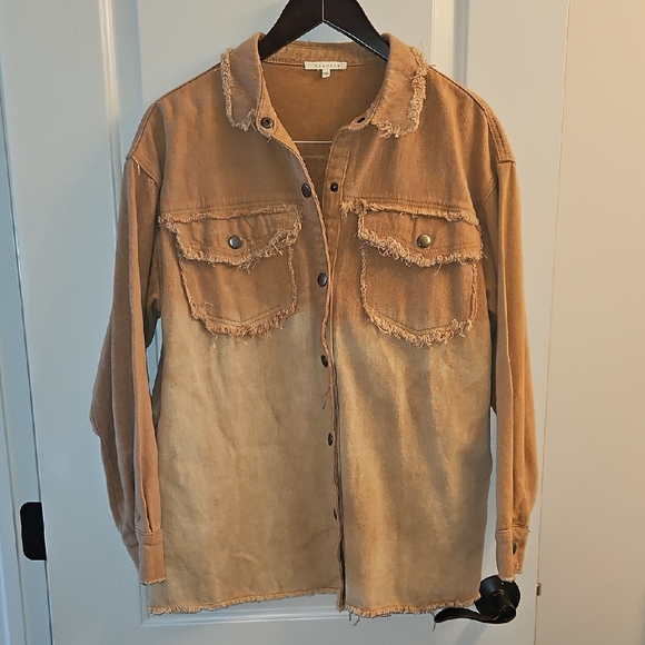 BaeVely Oversized Ombré Denim Shacket | Sz L | Ombre, Festival, Boxy, Boho - Picture 2 of 10